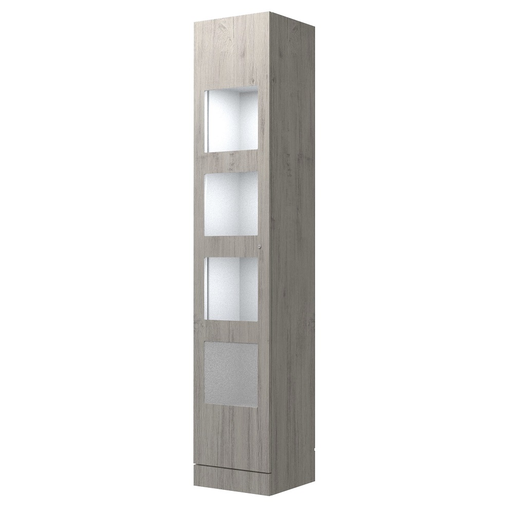 Tall Display Cabinet with 4 LED Lit Windows