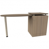 Oval Right Hand Table with 1 Door Pedestal