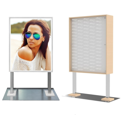 eyewear display, window frame display, sunglass display, backlit sunglass display, optical frame display, sunglass holder, retail eyewear display