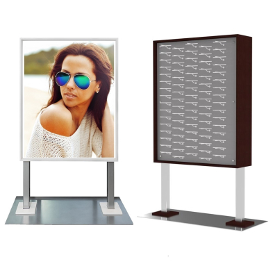 eyewear display, window frame display, sunglass display, backlit sunglass display, optical frame display, sunglass holder, retail eyewear display