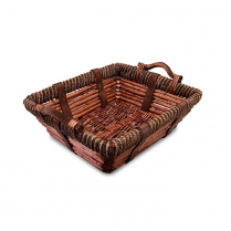 Rectangular Wicker Basket with Handles 15.5 x 12.5 x 5"