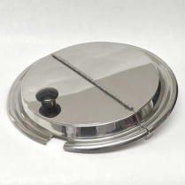 Hinged Inset Cover 9 5/8" with Notch Stainless Steel