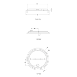 Hinged Inset Cover 9 5/8" with Notch Stainless Steel