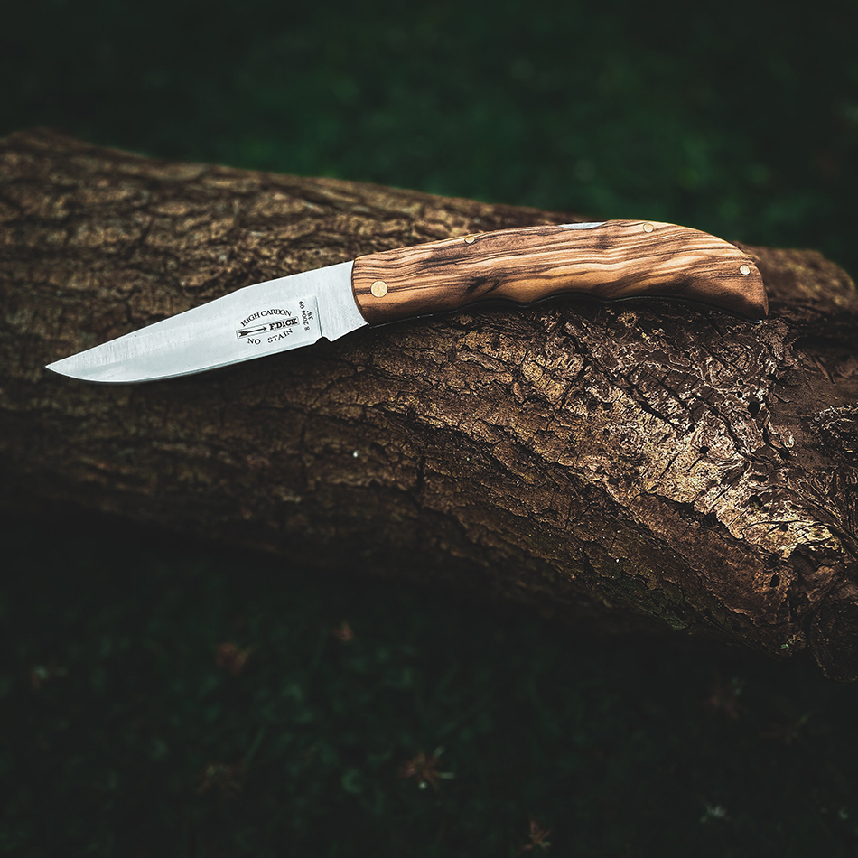 F.Dick Folding Knife Olive Wooden Handle 3.5"