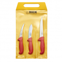 F.Dick ErgoGrip Knife Set "Hunting, Indoor" Red (3 Pcs)