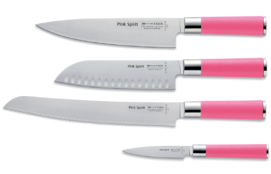 The four different FDICK pink spirit series knives