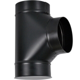 Imperial Stove Pipe Cleanout Tee/Cap Black 6"