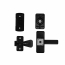 Discontinued: AJ Lever Latch Set With Keyed Deadbolt, Matte Black