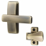 AJ Modern Lever Set For Storm Doors, Antique Brass