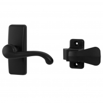 Ensemble de poignée à bec-de-cane GL avec loquet intérieur verrouillable, noir mat