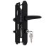 MS Mortise Lever Set With Keyed Deadbolt, Straight Lever, Matte Black