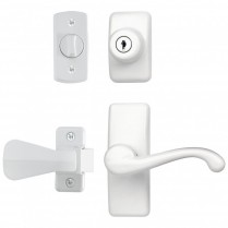 GL Storm Door Lever Set With Keyed Deadbolt Lock,White