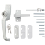 Classic Push-Button Handle Set With Key Lock, White