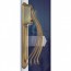 DX Pull Handle Set With Back Plate, Bright Brass