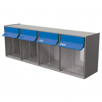 Discontinué : Bacs basculants - 4 bacs (bleu, gris)