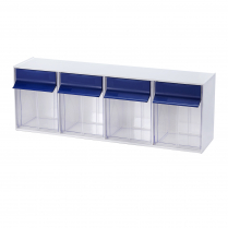 Discontinued: Tilt Bin G2 - 4 Bins, Blue/White