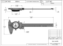 3202-6 Dial Caliper Dimensional Drawing