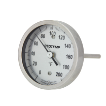 0-200 Deg F 5" Back Connection Reotemp Process Grade Dial Thermometer