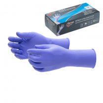 HI-RISK CHEMO NITRILE MEDICAL EXAM GLOVES, PF, LARGE, 12", 6 mil