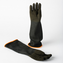 RUBBER SAFETY GLOVES WITH ROUGH FINISH