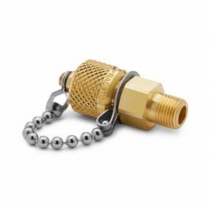 QTFT-1MB0 RALSTON 1/8" MNPT X MALE QT W/ CAP & CHAIN BRASS