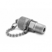 QTFT-2MS0 RALSTON 1/4" MNPT X MALE QT W/ CAP & CHAIN SS