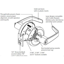 Corbin Russwin CL3551-NZD-626 Entrance Lever