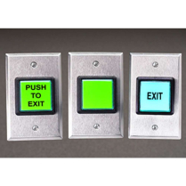 Dortronics 5215SPBxE1 5215 Sqr Psh 1-1/2 Exit Grn Sgl Plte