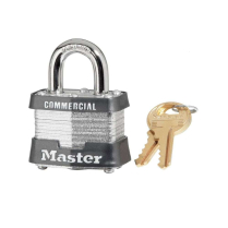 Master Lock 3KA-0434 Padlock -1-9/16" -Laminated Steel