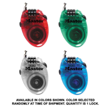 4603 RETRACTABLE CABLE LOCK 4-PACK: 1 RED-BLUE-GREEN-CLEAR