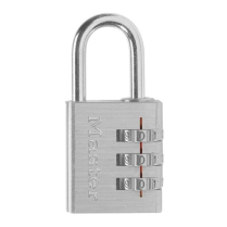 Master Lock 630D Chrome Luggage Padlock Set Own Combo