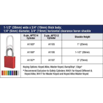 American No. A1167NKAPRP Aluminum 6-Pin Safety Padlock