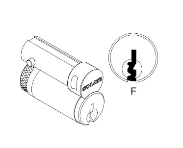  Schlage 23-030F-606 FSIC Core, F Keyway, Satin Brass