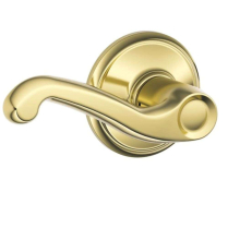 Schlage F10-FLA-605 Passage Latch, Flair Lever, Bright Brass