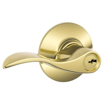 Schlage F51A-ACC-605 Entry Lock, Accent Lever, Bright Brass