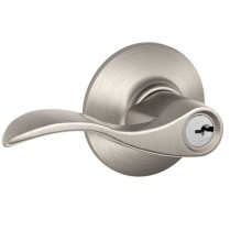 Schlage F51A-ACC-619 Entry Lock, Accent Lever, Satin Nickel