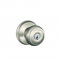 Schlage F51A-GEO-619 Entry Lock, Georgian Knob, Satin Nickel