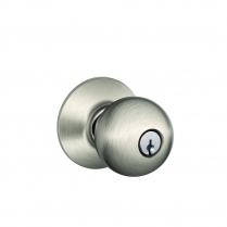 Schlage F51A-ORB-619 Entry Lock, Orbit Knob, Satin Nickel