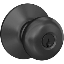 Schlage F51A-PLY-622 Entry Lock, Plymouth Knob, Black