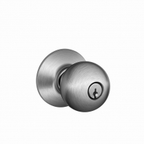 Schlage F80-ORB-626 Storeroom Lock, Orbit Knob, Satin Chrome