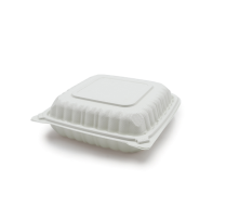 PP White Hinged Container 7.9x7.9x2.3'' 150pcs/cs