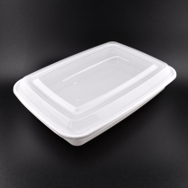 LRR 58oz White Rectangle Container (TY58) 150set/cs