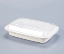 LRR 16oz White Rectangle Container (E24) 150set/cs
