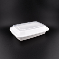 LRR 16oz White Rectangle Container (E24) 150set/cs