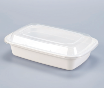LRR 32oz White Rectangle Container (T32) 150set/cs