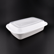 LRR 32oz White Rectangle Container (T32) 150set/cs