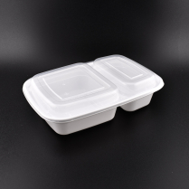 LRR 2-Comp 32oz (DT32)  White Rectangle Container 150set/cs