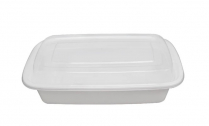 TIYA 12oz White Rectangle Container With Lid 150set/cs