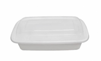 TIYA 16oz White Rectangle Container With Lid 150set/cs