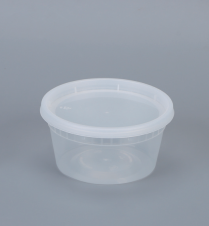 12oz Semi-Clear Plastic Container with vent Lids 250sets/cs